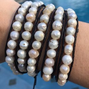 Freshwater pearl wrap bracelet